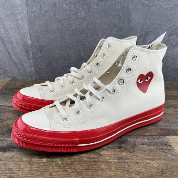 Converse Chuck Taylor All Star 70 High Comme Des Garcons Sz 12 Mens Pristine Red - Picture 5 of 9